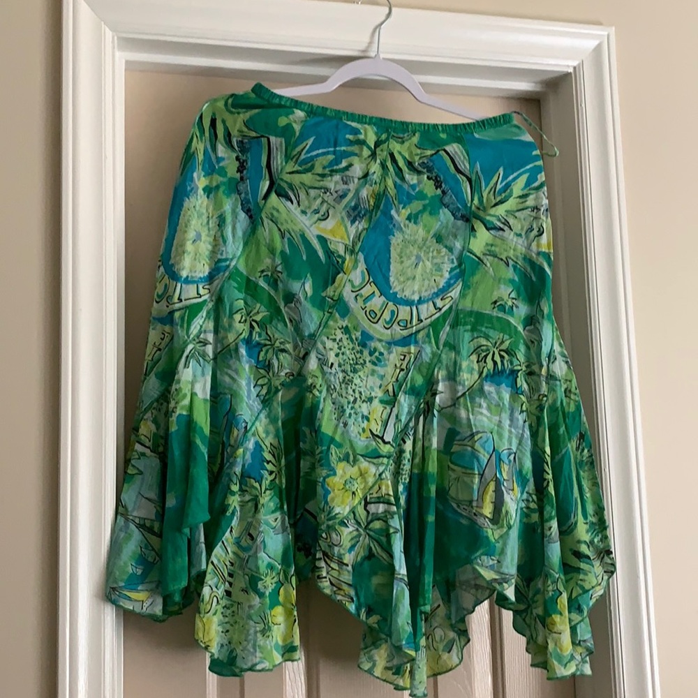Bila green print small skirt